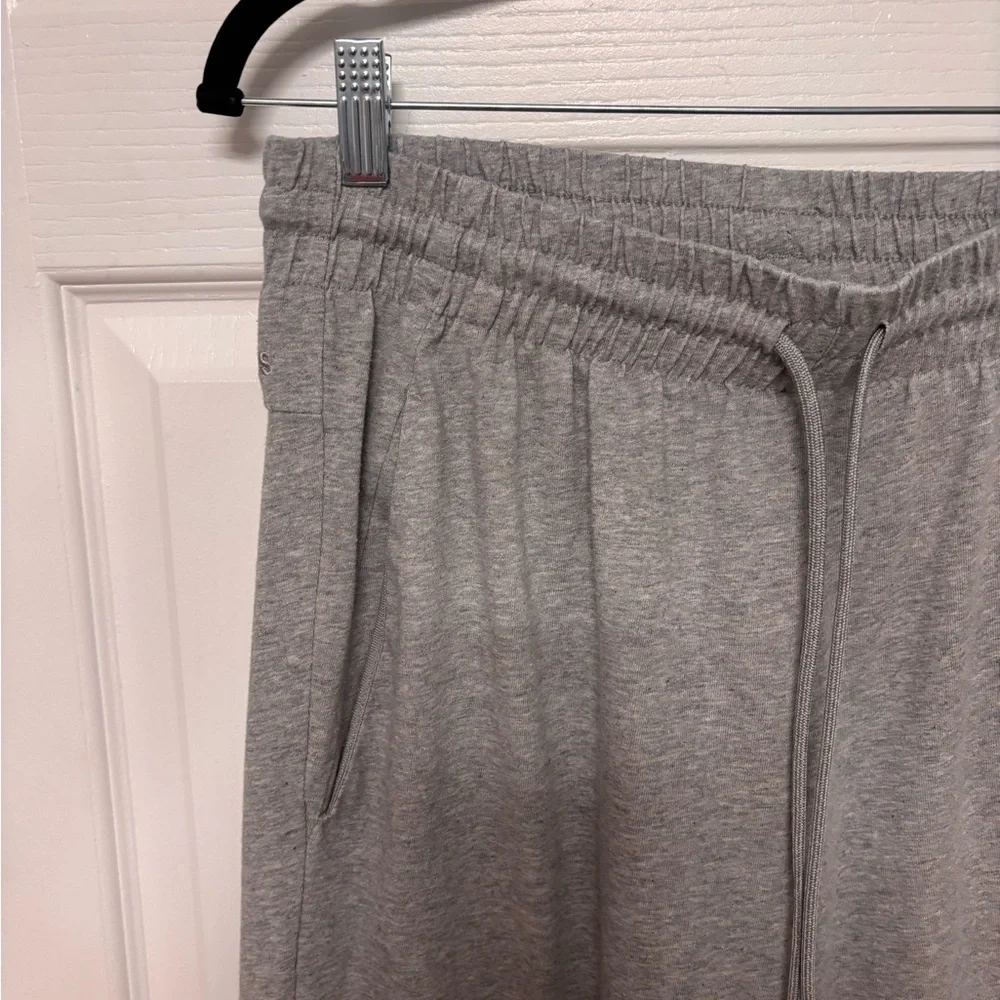 adidas Gray Sweatpant Joggers with White Logo. Large